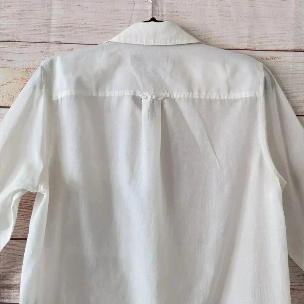 Marc by Marc Jacobs Parchment Shirt Pearl Button Cream Color Roll Tab Sleeve - Picture 11 of 14